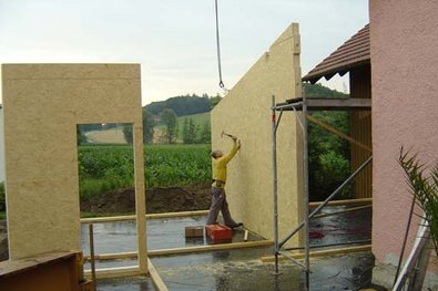 olzrahmenbau eines Einfamilienhauses in Niederwinkling